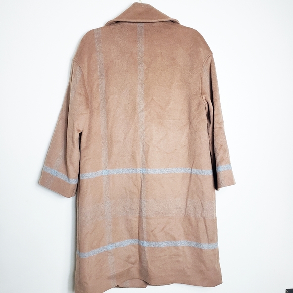 Pendleton long wool camel brown plaid coat 8P - Picture 4 of 7